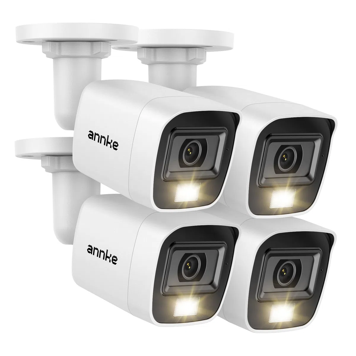 ANNKE Kit Sistema di Sorveglianza CCTV con Videoregistratore, Telecamera di Sicurezza Esterna Analogica 1080P, Visione Notturna a Colori, Impermeabile IP67