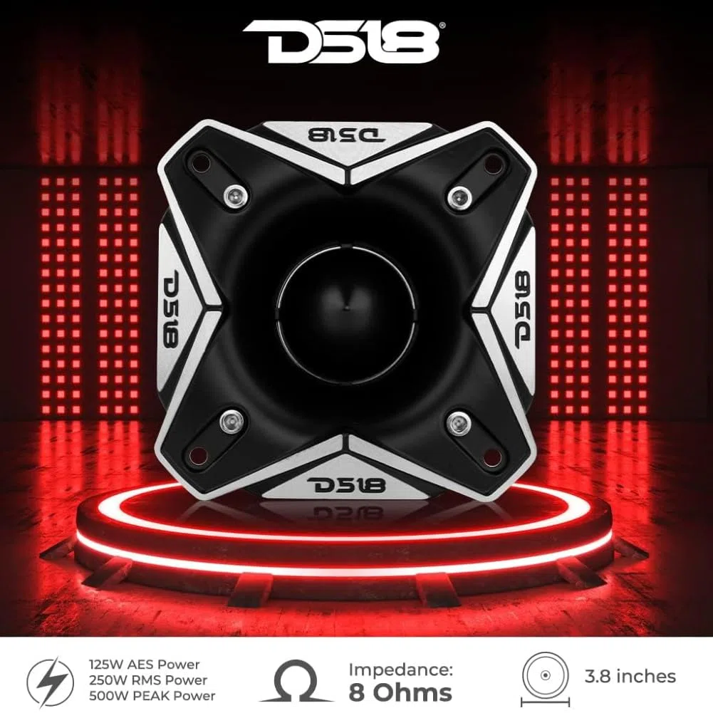 1 DS 18 PRO-TWX3.8Ti super bullet tweeter da 9,7 x 9,7 cm, da 250 watt rms 500 watt max, 8 ohm, 108 db spl, per casa, 1 pezzo + condensatore di installazione