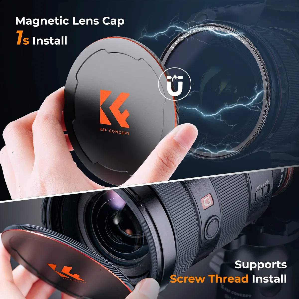 K&F CONCEPT Nano-Xcel 49mm Magnetico Filtro di Protezione, Filtri UV con Copriobiettivo Magnetico, UV Filter in Vetro Ottico con 28 Strati Nano Rivestimenti