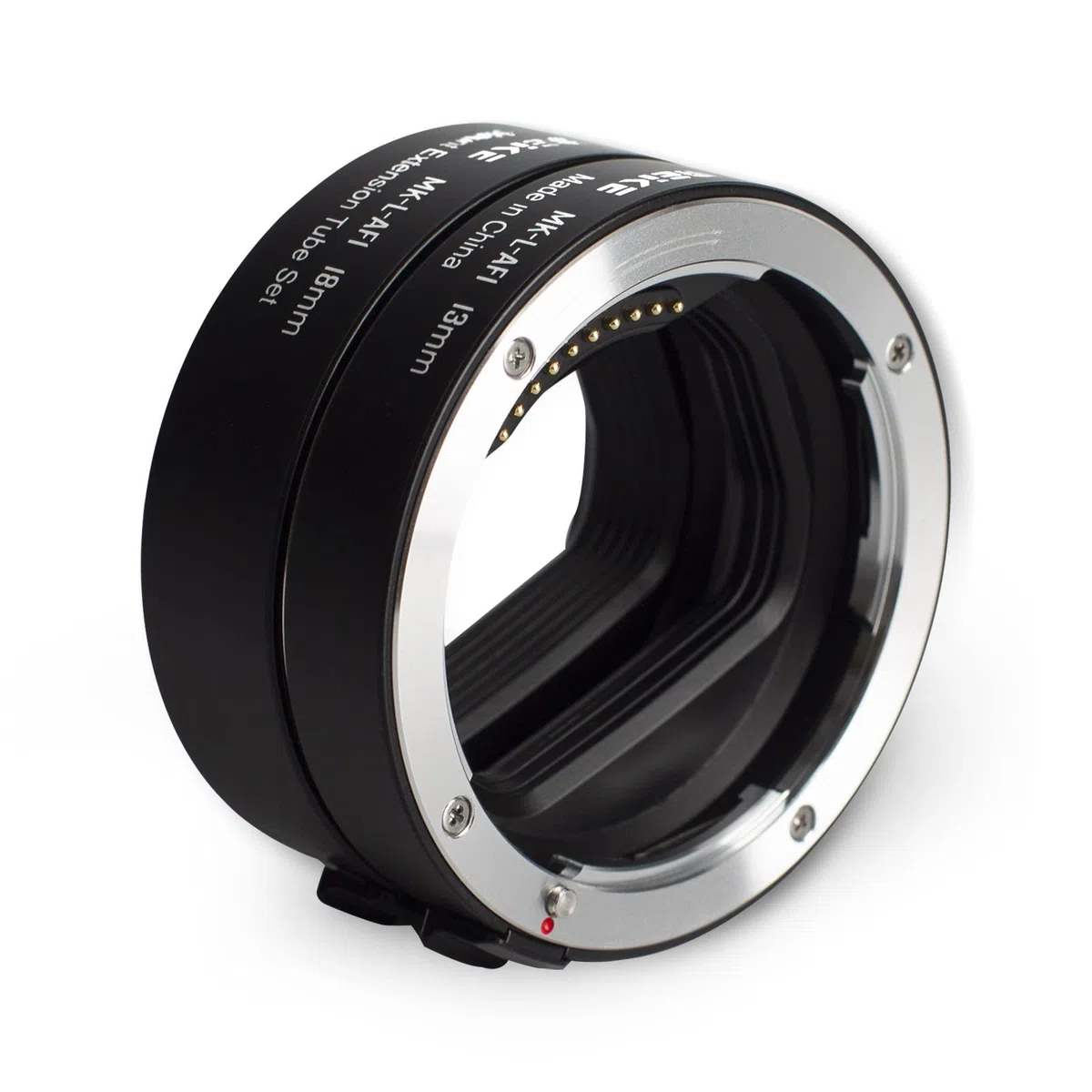 Meike MK-L-AF1 - Set di anelli adattatori per tubo di prolunga macro in metallo, 13 mm + 18 mm, per fotocamere Panasonic Lumix Sigma S1 S1H S5 S1R SL SL2 FP FPL