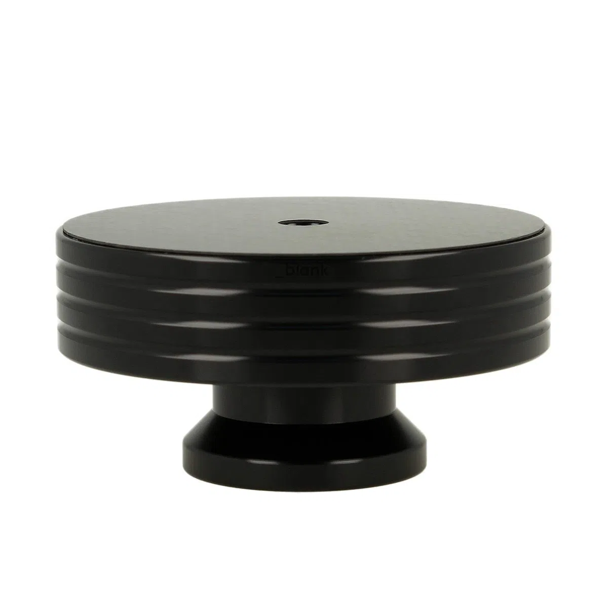 _blank #023bk | Stabilizzatore per Giradischi | Superficie di Supporto in Fibra di Carbonio e Inserto per Impugnatura | Peso del Disco | Alluminio | Nero | Peso del Supporto 335g
