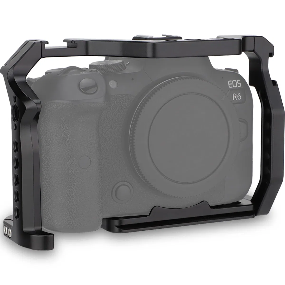 Fotocamera Full Cage per Canon R5 R6 Mirrorless,Estensione Mount Microfono Riempimento Luce Staffa Accessori Filmatura, con Cold Shoe
