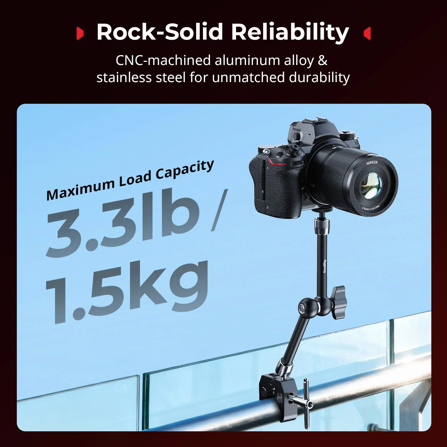 SMALLRIG Morsetto Magic Arm, supporto per telefono per Magsafe e anello adattatore magnetico, Magic Arm integrato da 11 pollici per iPhone, Android, per action cam/monitor LCD/luci LED - 5604