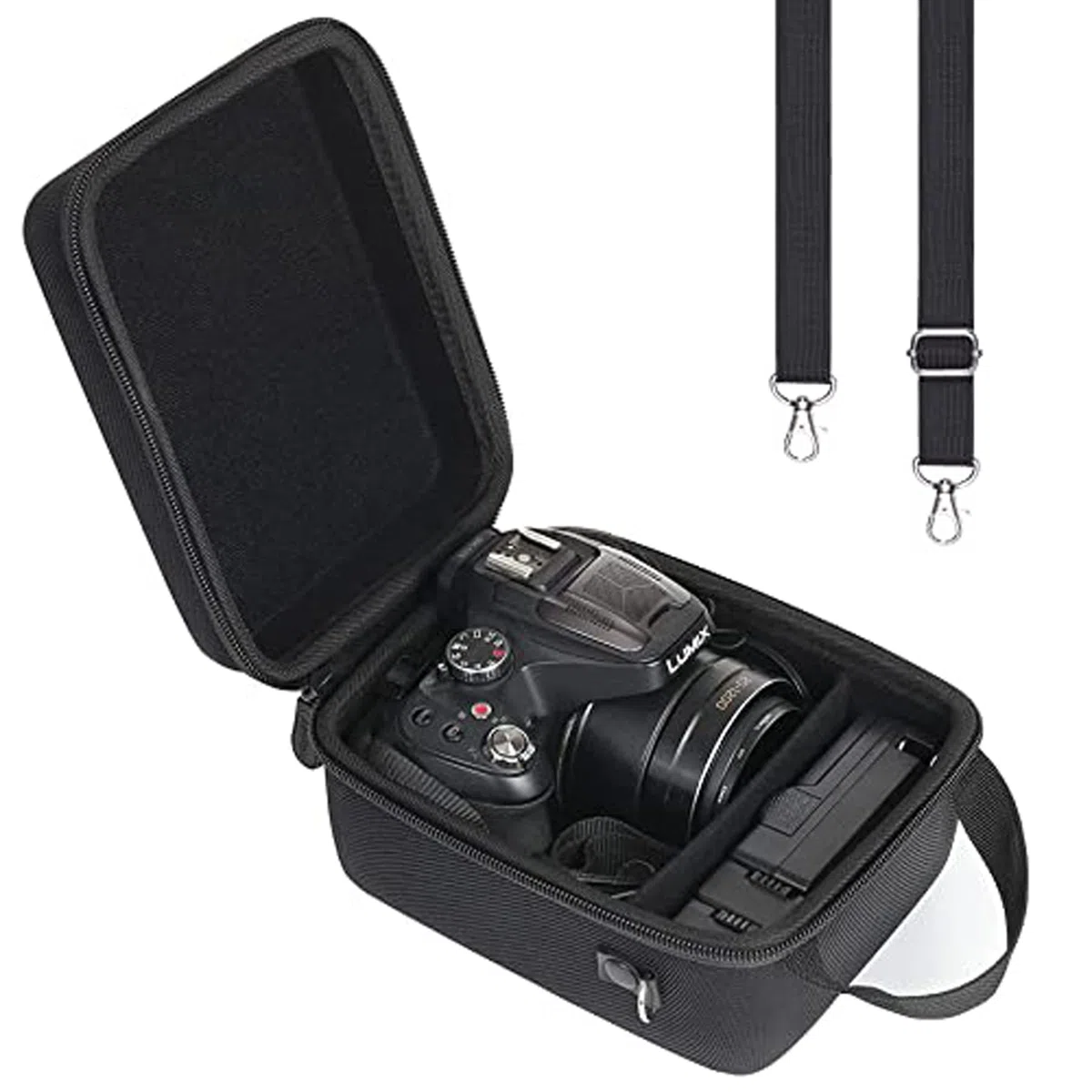 Aenllosi Custodia Rigida Portatile per Panasonic Lumix FZ80D/FZ72/FZ82/FZ83 Fotocamera,Nero