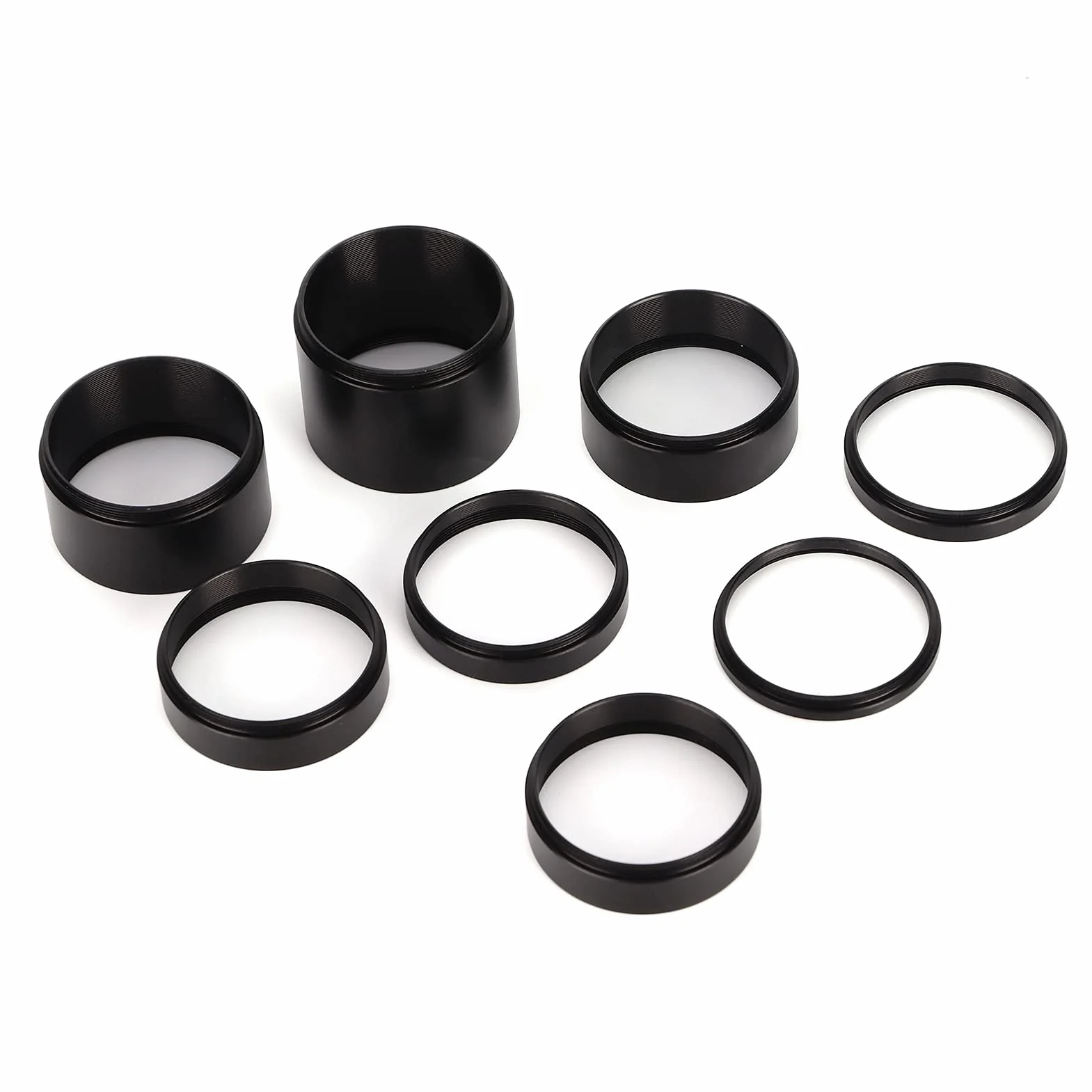 Kit Tubi di Prolunga da 8 Pezzi, Tubi di Prolunga per Lenti per Microscopio M42 X 0,75 Mm 3-30 Mm per Fotografia di Telescopi Astronomici