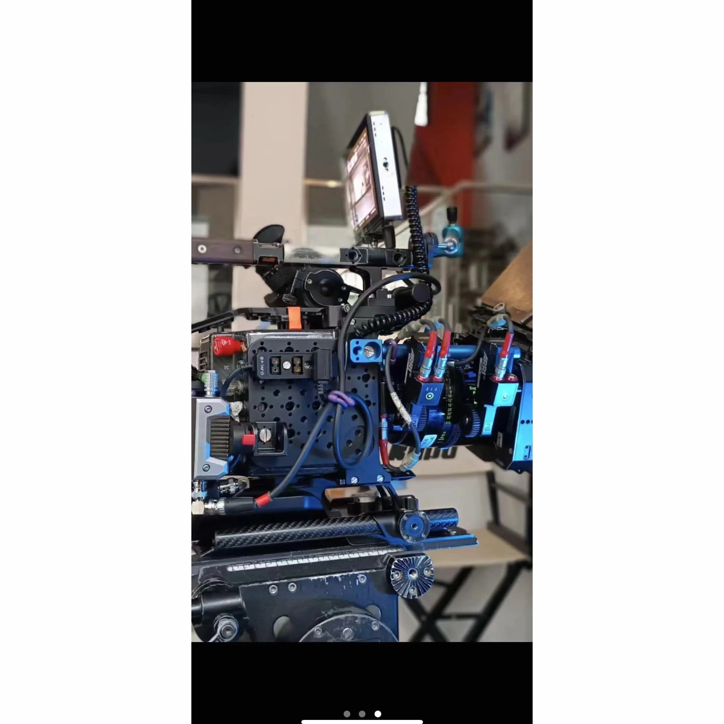 HangTon Tubo da 15 mm per fotocamera Sony ARRI RED Wireless Follow Focus Lens Motor Shoulder Rail accessorio di montaggio con filettatura da 3/8", lunghezza 15 cm (blu)