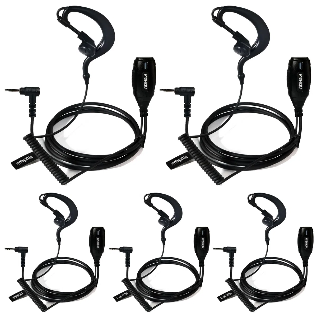 Cuffia 1 pin 2,5 mm con microfono Big PTT compatibile con Motorola TLKR T60 T61 T62 T81 T80 T82 Extreme Hunter Auricolare radio bidirezionale per il personale di sicurezza (forma di G, 5)
