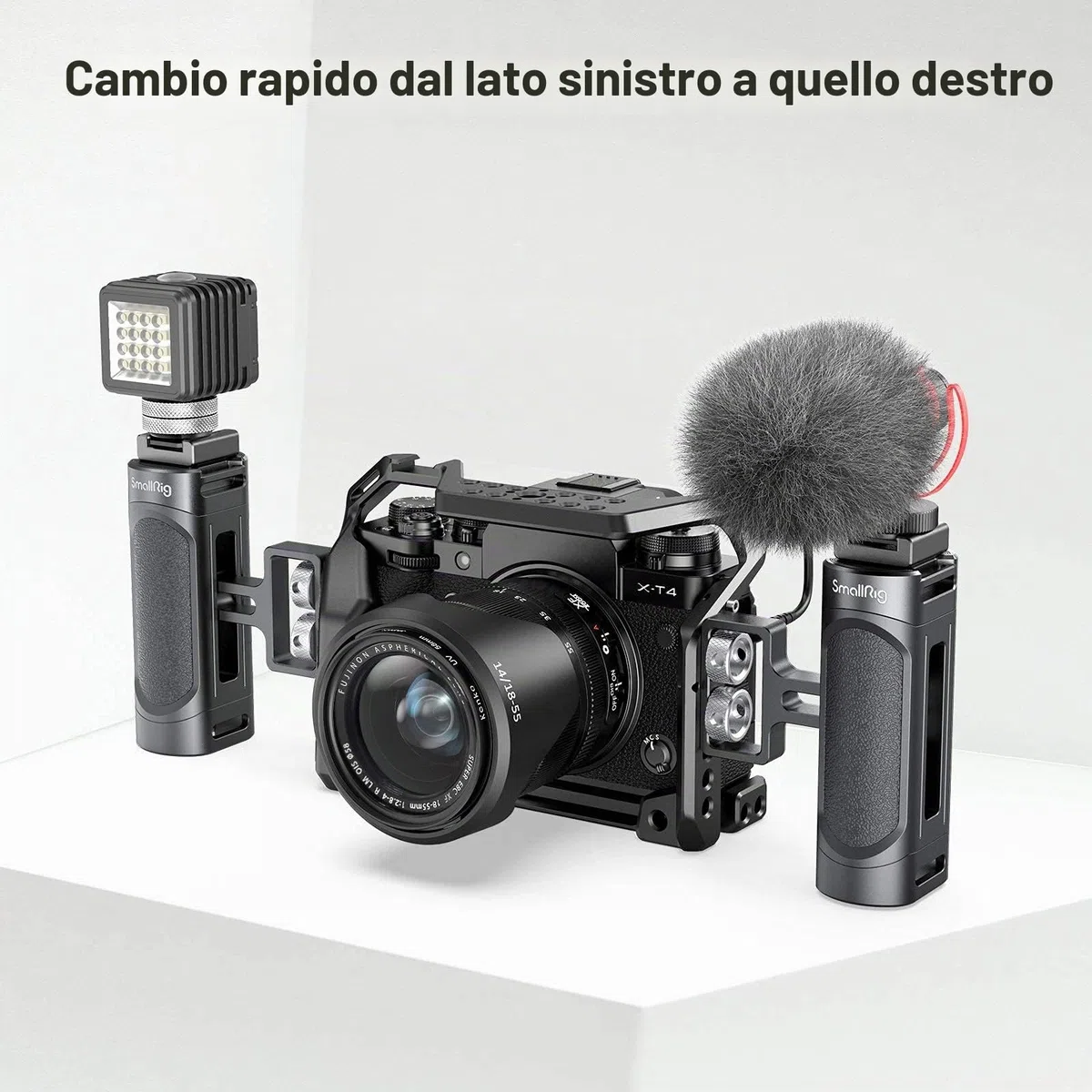SMALLRIG Mini Maniglia Laterale con Fori Filettati, Mini Maniglia Laterale Regolabile per Gabbia Della Fotocamera - 2916