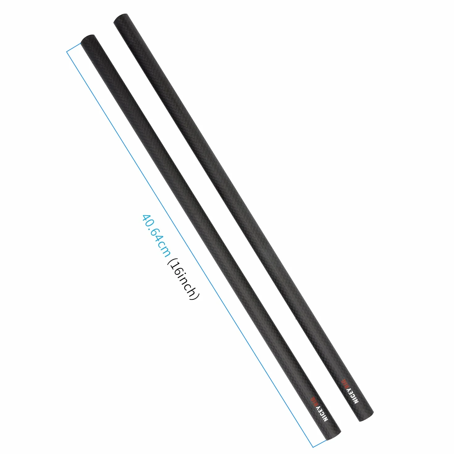 NICEYRIG 15 mm Rods in fibra di carbonio, 40 cm e 15 mm Rod, sistema di supporto per binario per DSLR, gabbia stabilizzatore per fotocamera, scatola opaca, piastra di base -555