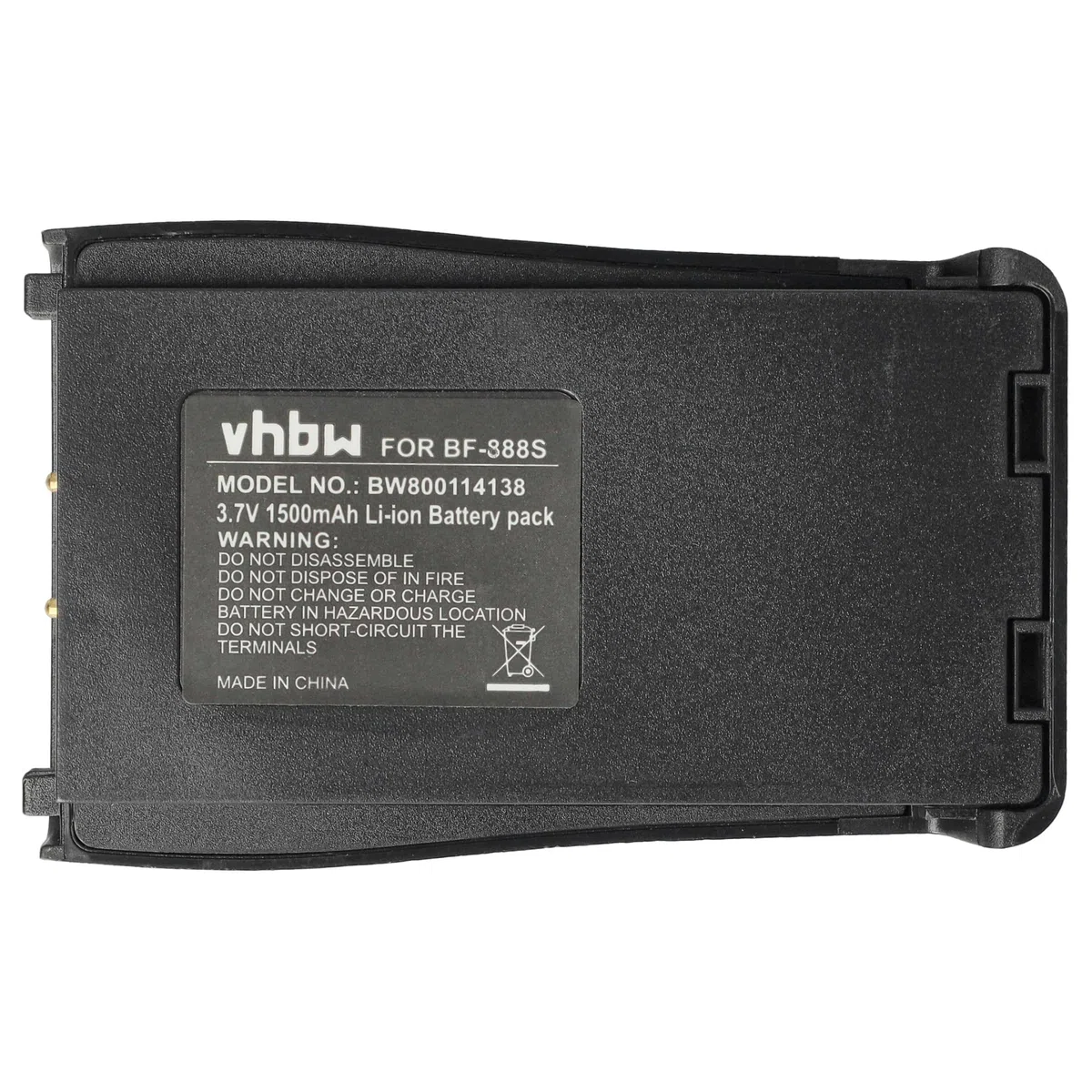 vhbw 5x batteria sostituisce Baofeng BL-1 per radio (1500mAh, 3,7V, Li-Ion)