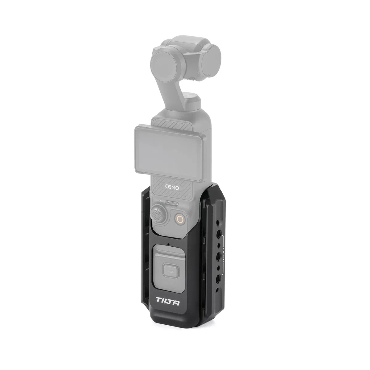 Tilta Pocket 4 Cage Adattatore di Espansione per Pocket 4 Pro Pocket 3, Accessori per la Gabbia della Fotocamera per Osmo Pocket 3/4/4P con Filettature da 1/4"-20 Guide NATO - Alluminio TA-T65-AME-B