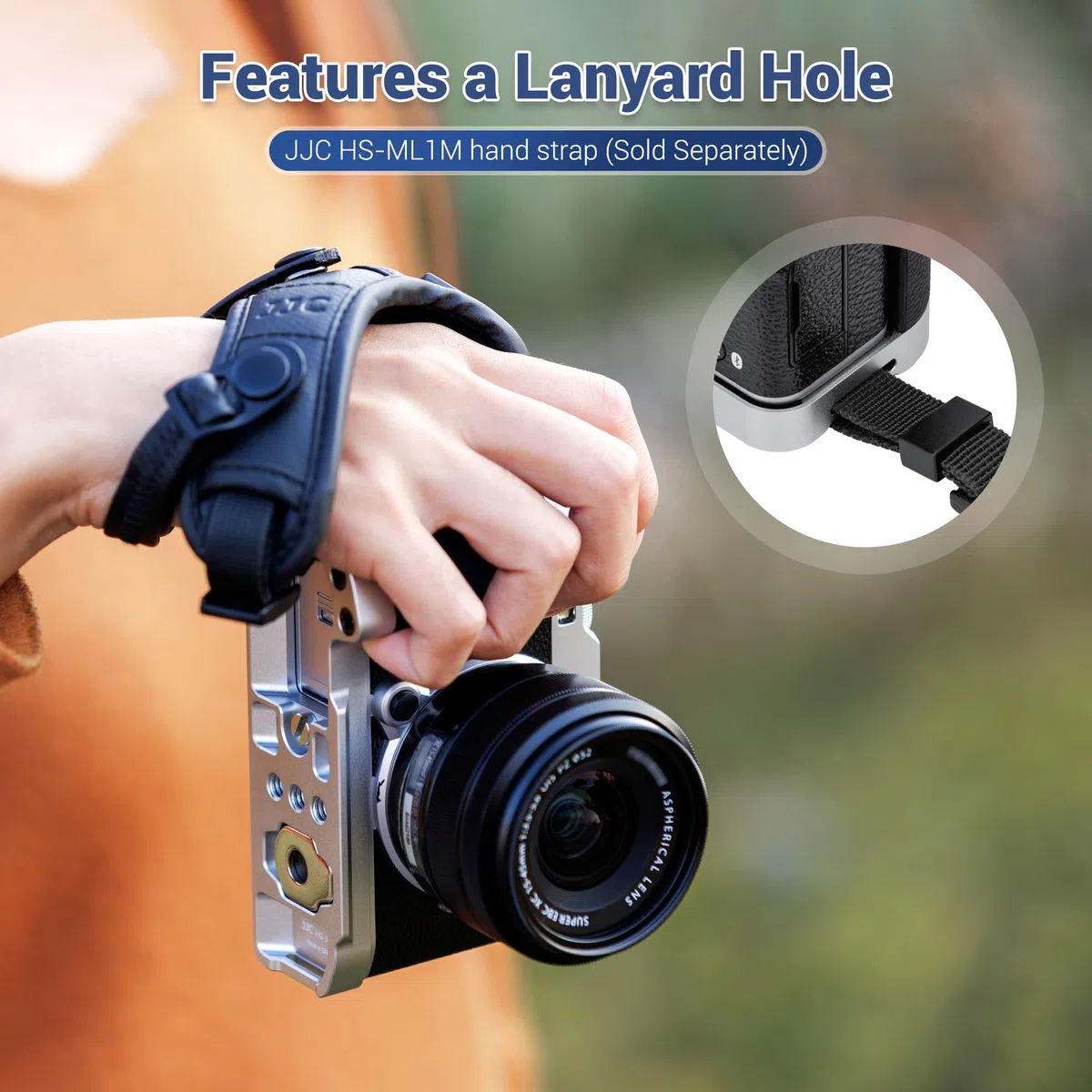 JJC XM5 - Impugnatura in Metallo per Fotocamera Fujifilm Fuji X-M5, Piastra di Supporto a Sgancio Rapido Arca Swiss, con Staffa a L in Silicone Antiscivolo, Impugnatura Migliorata, Argento