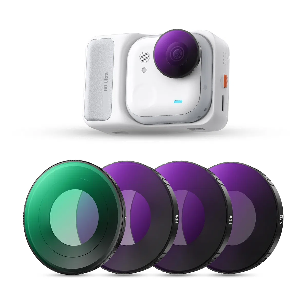 K&F CONCEPT Kit Filtri Compatibile con Insta360 Go Ultra, 4 Unità Filtro Polarizzatore CPL e Densità Neutrale ND8/ND16/ND32, con Rivestimento Multi-strato e Cornice in Lega di Alluminio