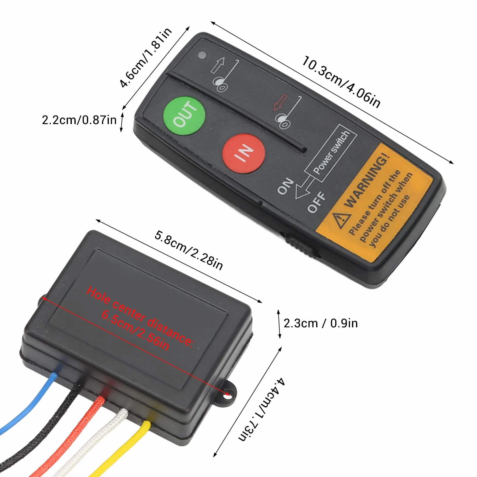 Aramox Wireless Winch Remote Control Kit Universale Verricello Controller 75ft Range 12V 24V Ad Alta Sensibilità Universale per Auto ATV Camion