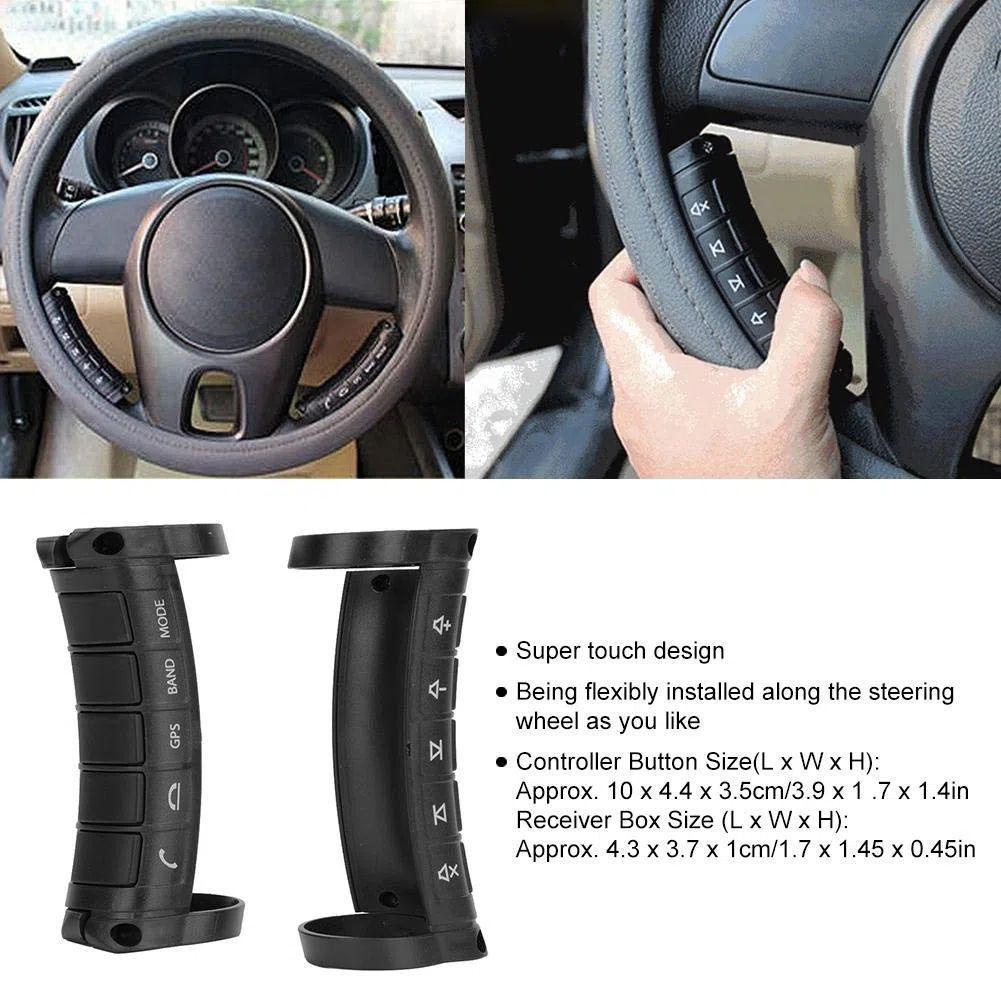 Telecomando del volante dell'automobile, pulsanti del volante wireless universali Controller dei pulsanti di navigazione DVD
