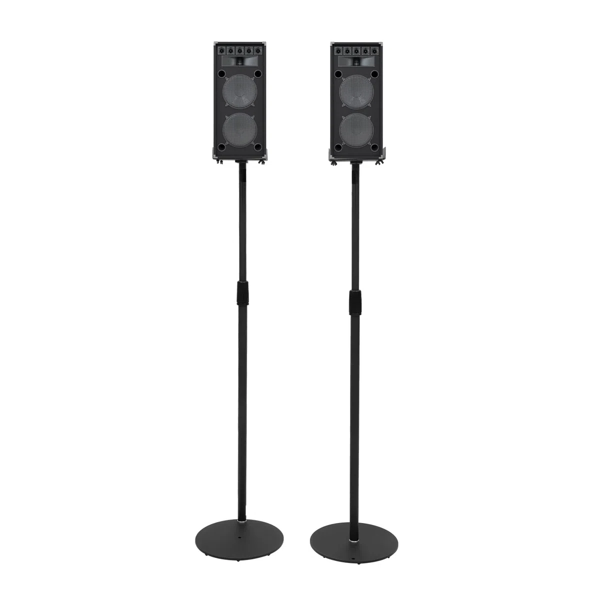 Set di 2 supporti per altoparlanti, regolabili in altezza, 75 – 140 cm, universale, supporto per satelliti con carico fino a 6 kg