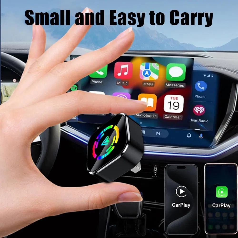 Adattatore wireless CarPlay 2025, Dongle CarPlay Wireless Car Play Adattatore Bluetooth 5.0 Plug & Play, Mini USB Car Play Adattatore di facile installazione adatto per auto post 2016