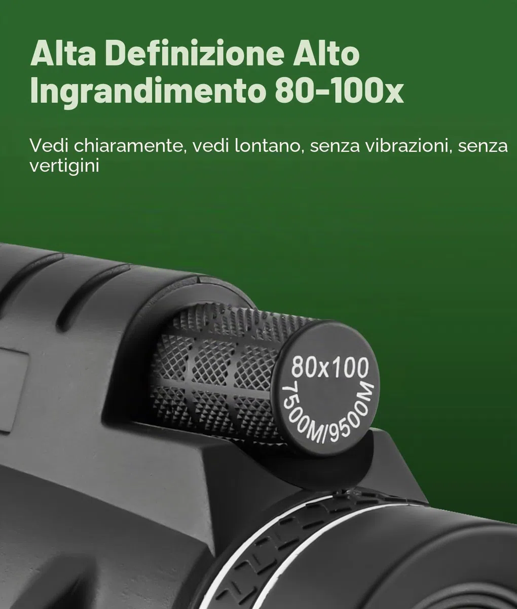 PAHTTO Monoculare 80x100 Zoom, telescopio monoculare con supporto per smartphone e treppiede estensibile, telescopio monoculare impermeabile per birdwatching, caccia, viaggi e concerti sportivi