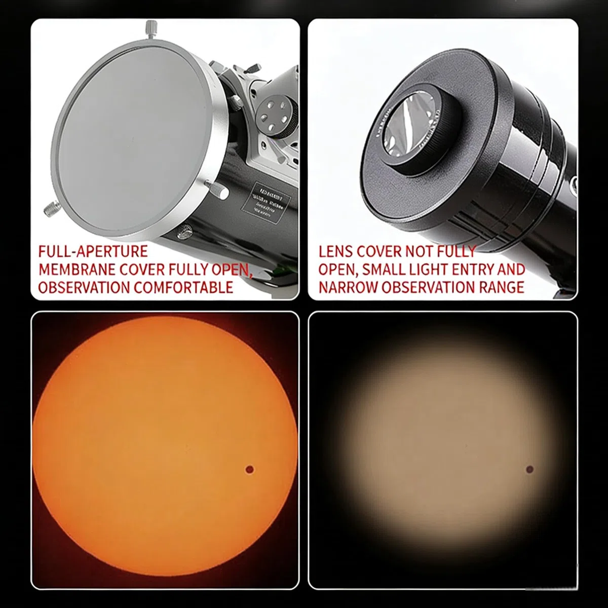 Accessorio filtro solare 80-250 mm per pellicola accessori per telescopio osservazione delle macchie solari