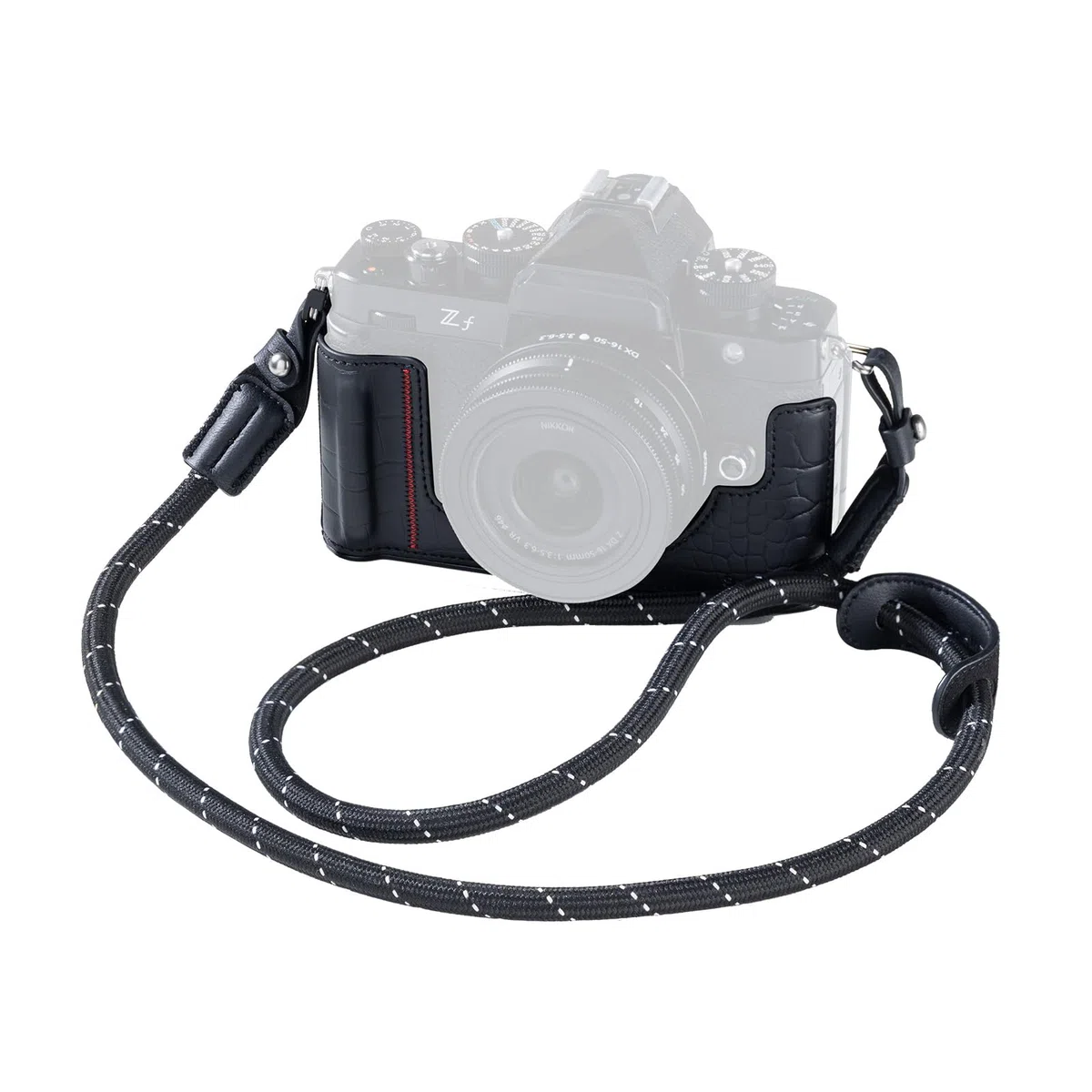 SMALLRIG Kit Custodia per Nikon Z f, Custodia Vintage in Similpelle, con Impugnatura Migliorata, Fodera in Microfibra Antigraffio, Telaio in Lega di Alluminio, Tracolla, Nero - 5095