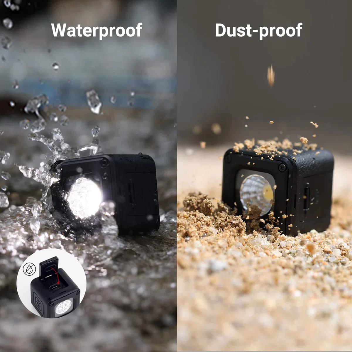 SMALLRIG Luce Video LED, 5600K CRI95 con 8 Filtri Colore Kit Illuminazione Portatile Impermeabile Mini Cubo, Luce Dimmerabile Fill Fotografia per Cellulare, Action e Fotocamera DSLR - 3405