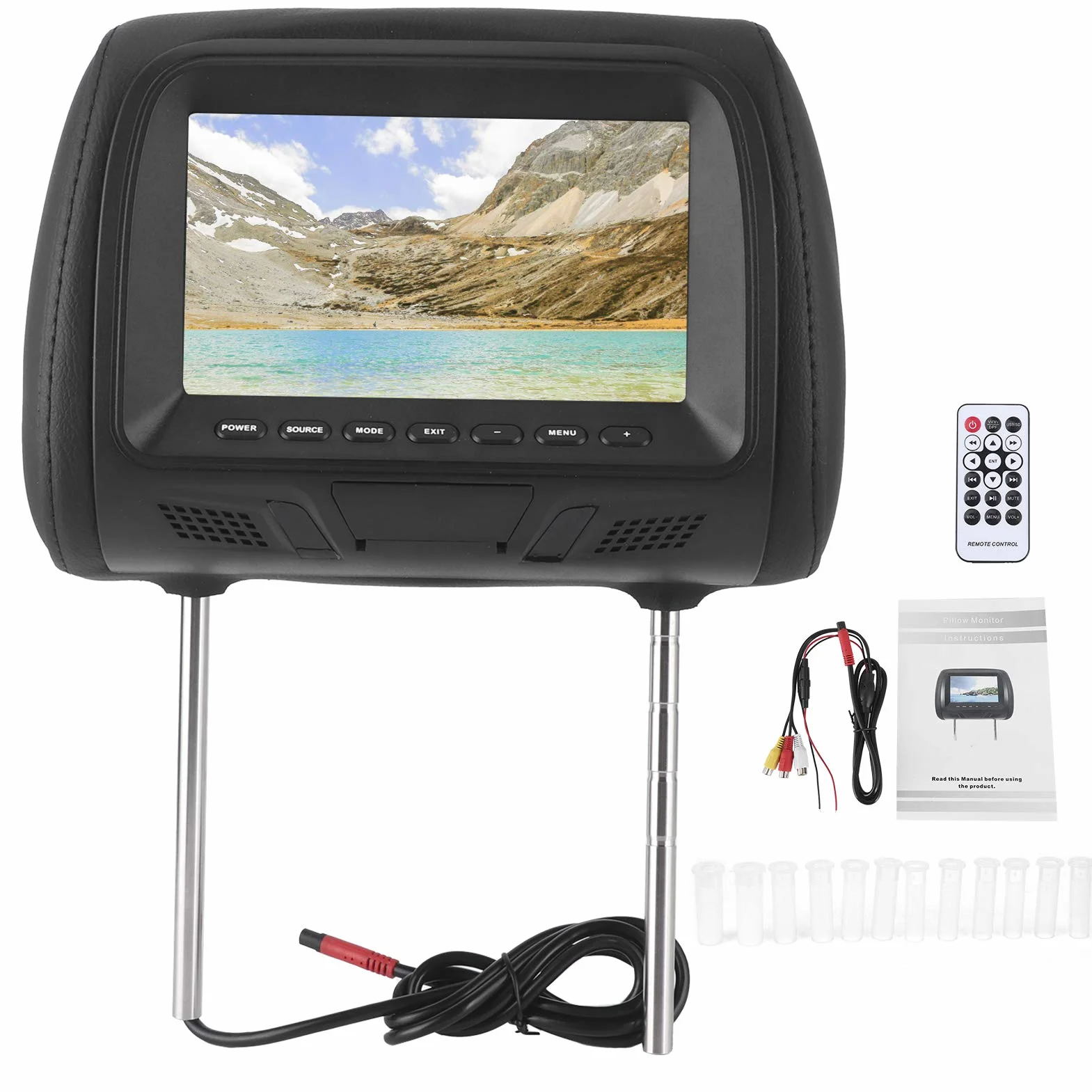 Sedile Posteriore per Auto Monitor per Lettore Multimediale MP5 Poggiatesta MP5 Display LCD Supporto da 7 Pollici Amplificatore USB Video per Poggiatesta del Veicolo Video per