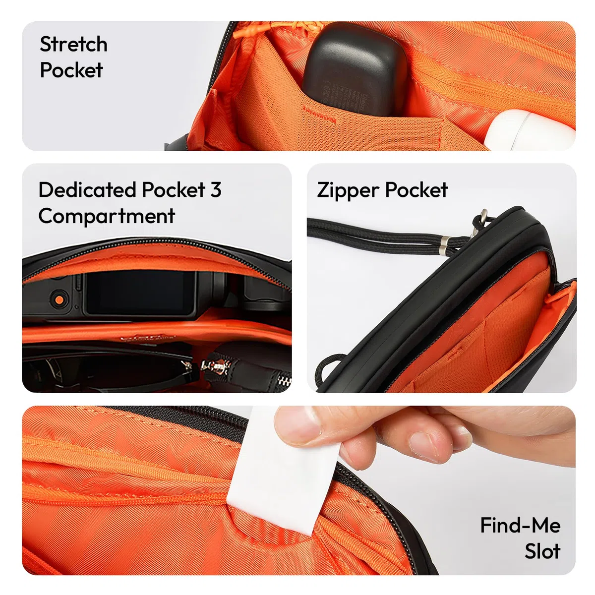 ULANZI YY08 Borsa per DJI Osmo Pocket 3, Borsa Portatile, Protezione per DJI Osmo Pocket 3 Creator Combo Accessori,Grigio
