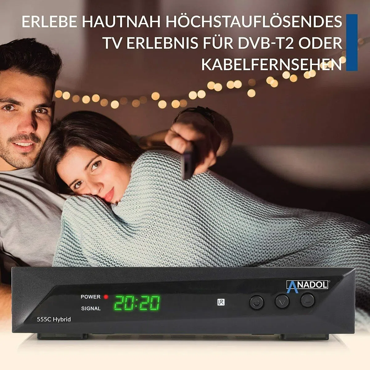 Anadol HD 555c - DVB-T2 / DVB-C / C2 HDTV - Ricevitore via cavo per TV digitale - Funzione registrazione PVR Timeshift