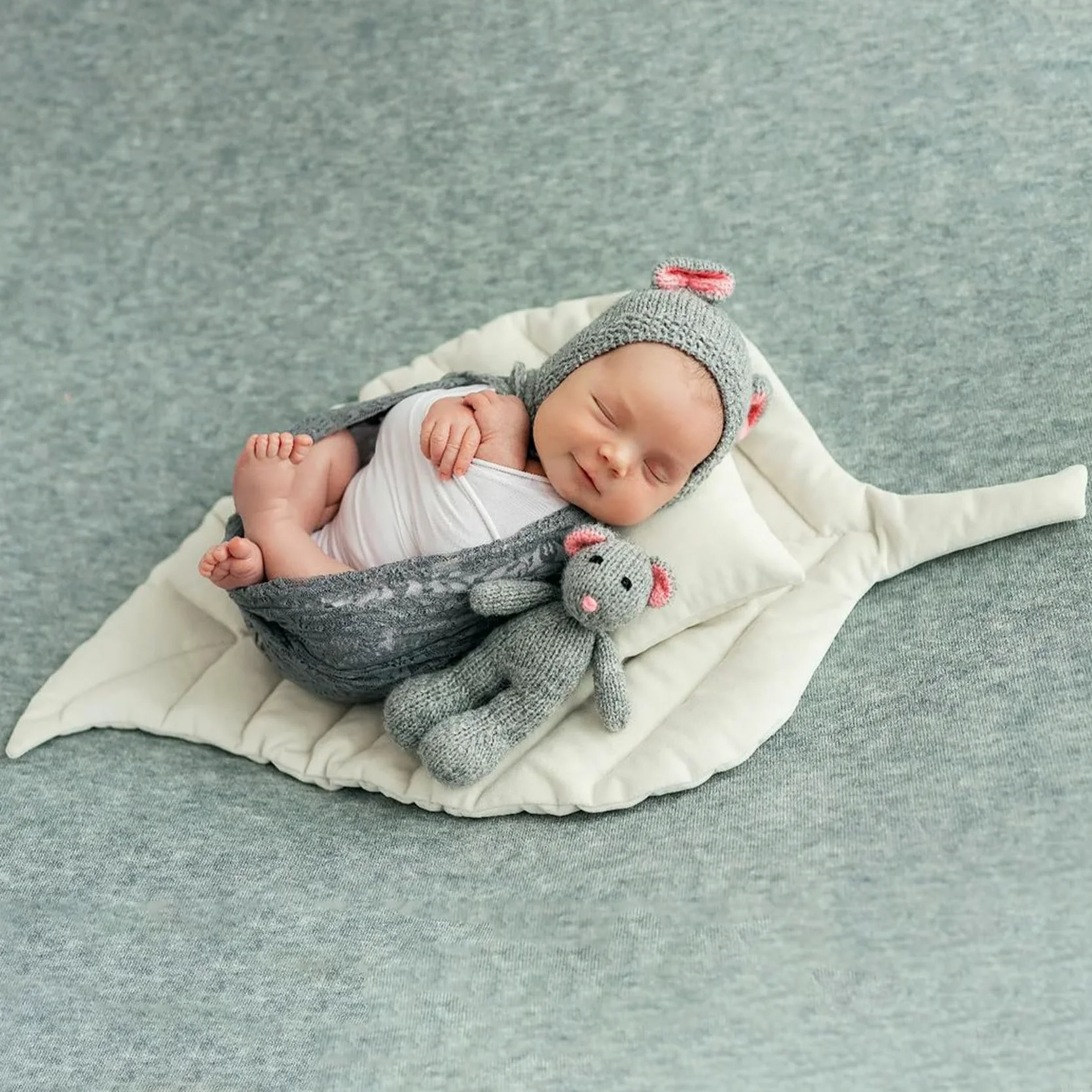 Neonati Fotografia Puntelli Cuscino Foglia Set Bambino Servizio Fotografico Posing Foglie Cuscini, Crawling Cotone Cameretta Tappeto, Tappetino Per Studio Fotografico Accessori