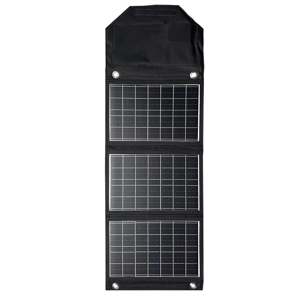 Caricabatterie a pannello solare pieghevole 45W con telefono USB-C e USB-A, alimentazione, uscita tablet QC3.0 - campeggio, passeggiata, zaino impermeabile viaggi