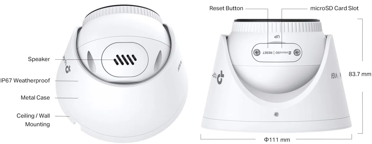 TP-Link Insight S485, IP-Sicherheitskamera, Drau?en, Kabelgebunden, 85 M, 120 Db, Zimmerdecke