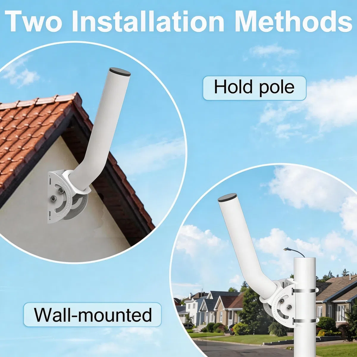 Staffa Antenna, Antenna TV Esterno, 37 centimetri, Resistente al Vento e alla Pioggia, Supporto per Client Bridge CPE di Punto di Accesso Wireless, Confezione da 2