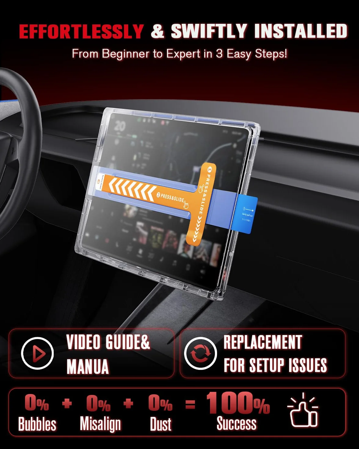 2 Pezzi 15,4" + 8" Pellicola Protettiva [anti-glare] per Tesla model 3 Highland 2024-2026 e Model Y 2025 Juniper accessori [Non adatto al Model Y 2026], 9H vetro temperato, con kit di montaggio