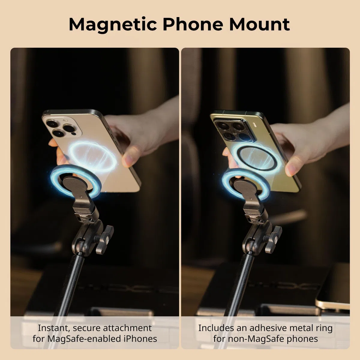 SMALLRIG - Kit Braccio Magico con Morsetto da Scrivania per MagSafe per iPhone, Braccio Flessibile Regolabile a Due Fasi da 55 cm / 21,6" con Presa Sicura per Smartphone, Webcam, Action Cameras - 5626