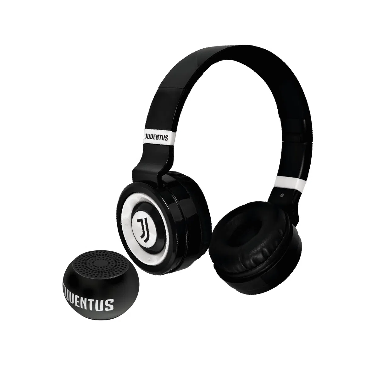 TECHMADE Juventus - Cuffie Senza Filo Cuffie Wireless Over-Ear, Cuffie Bluetooth Pieghevoli, con Microfono Incorporato, HiFi Stereo, Micro SD Slot,per iPhone/Android/Viaggio/PC (+ mini speaker)