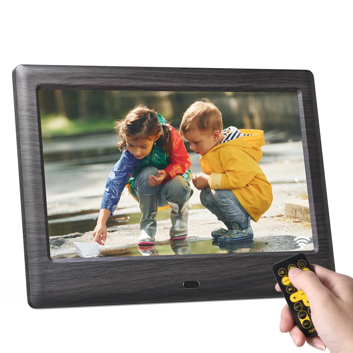 KODAK 7 pollici Cornice Digitale, cornice elettronica, schermo IPS, foto/musica/lettore video, calendario/allarme, supporto USB o scheda SD, rotazione automatica, con telecomando