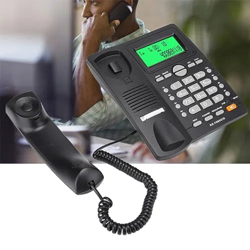KX T880C - Indicatore identificativo chiamante, telefono fisso senza batteria, funzione muto, telefono domestico da parete con segreteria telefonica e compatibilità BT