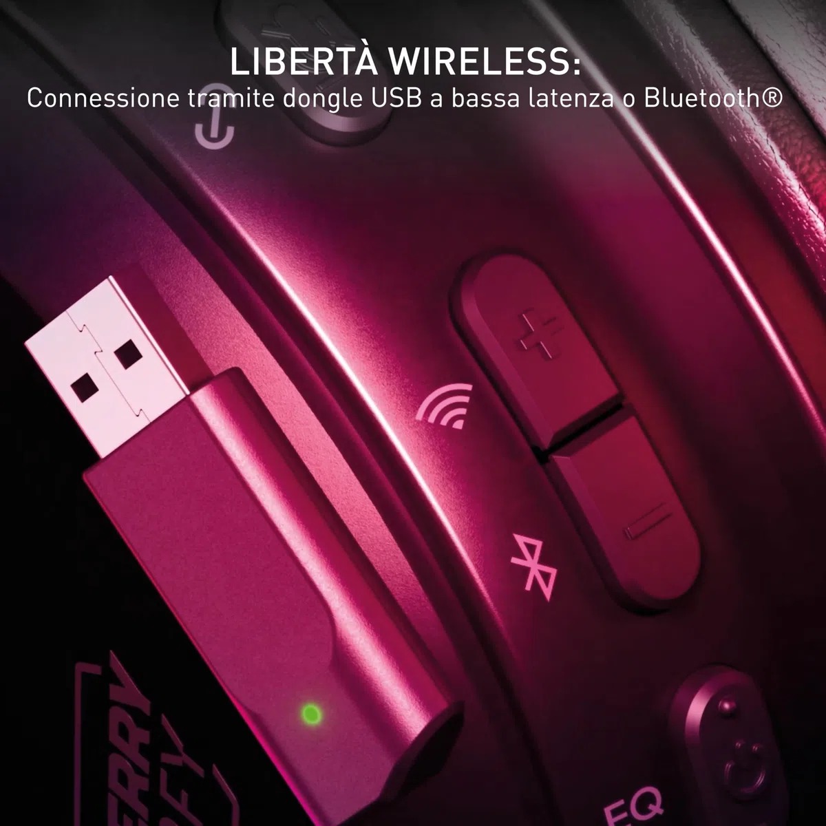 CHERRY XTRFY H3 Wireless, Cuffie Da Gaming Senza Fili, Suono Ottimizzato Per Gli Esports, Ideale Per Gioco, Streaming & Musica, Microfono Staccabile, Nero