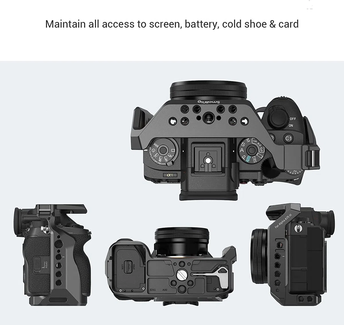 SMALLRIG A7SIII Cage Gabbia per Sony A7SIII con Pattino a Freddo Integrato e Fori Filettati - 2999