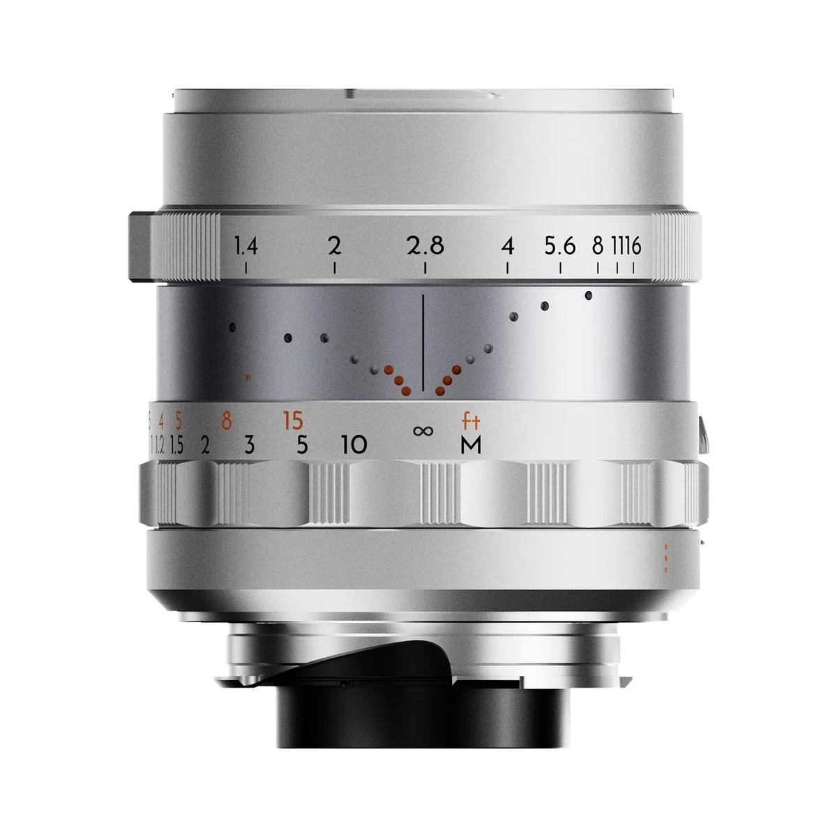 Full-Frame Photography Lens Simera 35 mm f1.4 for Leica M Mount - Silver