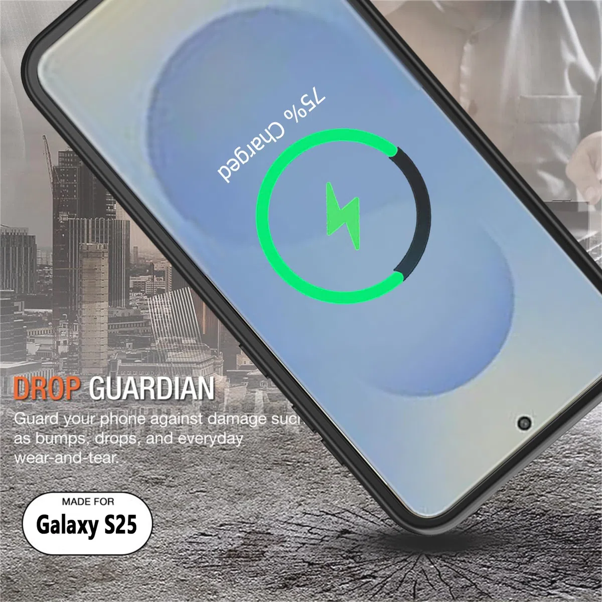 10000mAh Magnetic Cover Batteria per Samsung Galaxy S25+/S25 Plus Custodia di Ricarica Portatile Ricaricabile con e Caricatore Senza Fili Presi in Esterno Caricabatterie Portatile Custodie