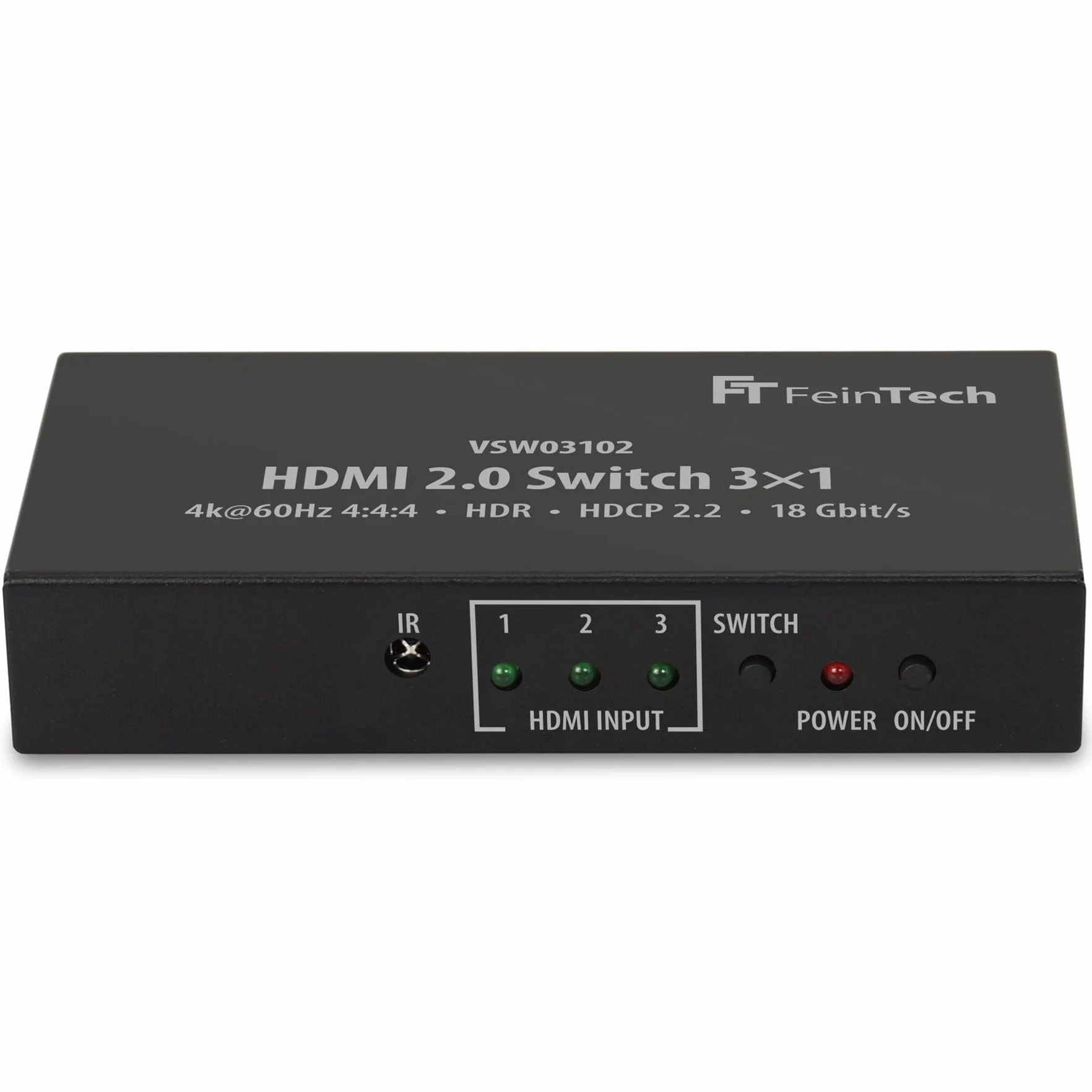 FeinTech VSW03102 HDMI Switch 3 In 1 Out | 4K 60Hz | Auto-Switching