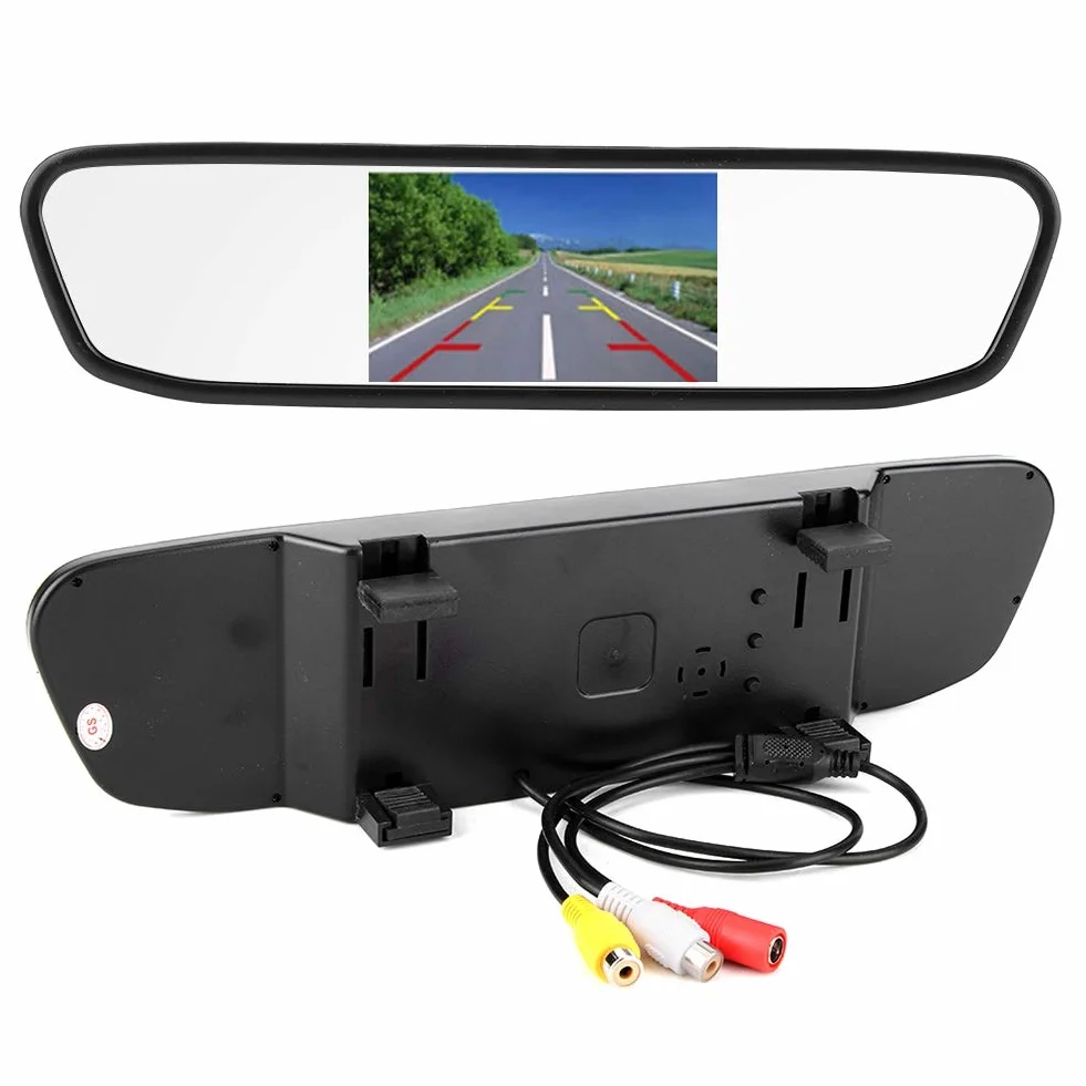 Monitor retrovisore dell'automobile HD 4.3in, macchina fotografica retromarcia veicolo delle macchine fotografiche di sostegno della macchina fotografica a tenuta stagna della macchina fotograf