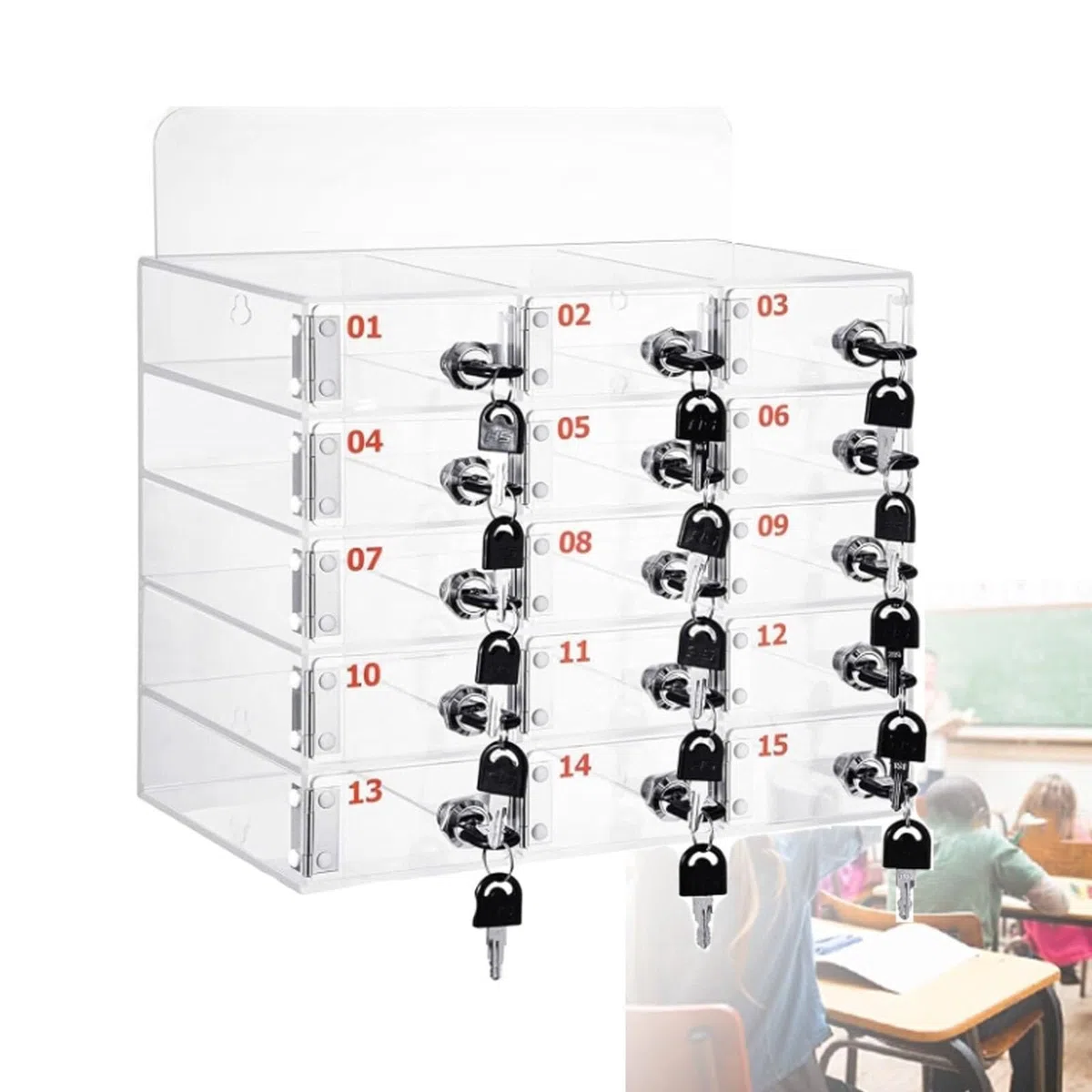 Caja de Almacenamiento para teléfono móvil Soporte acrílico para teléfono móvil Caja de Almacenamiento de Escritorio Caja de Almacenamiento para teléfono móvil montada en la Pared con CER