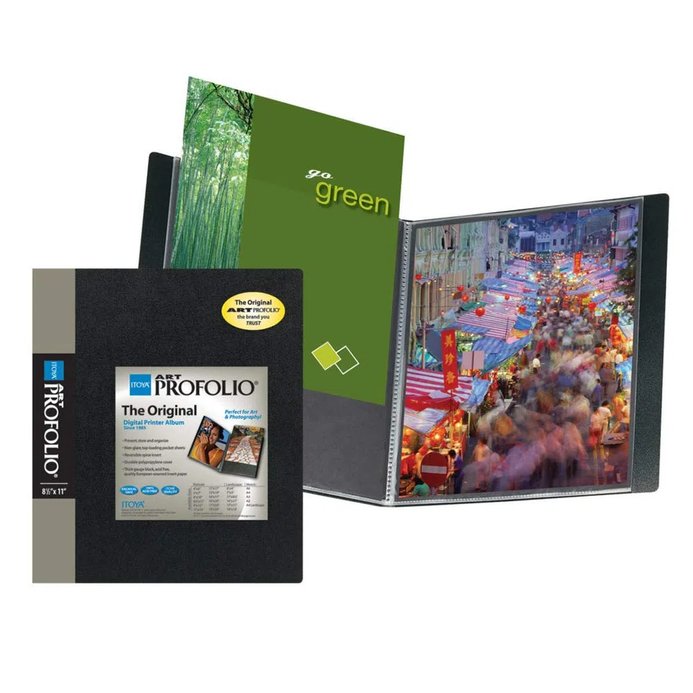 Itoya Art Profolio - Cartellina portfolio, 12,7 x 17,8 cm, 24 buste per esporre 48 pagine