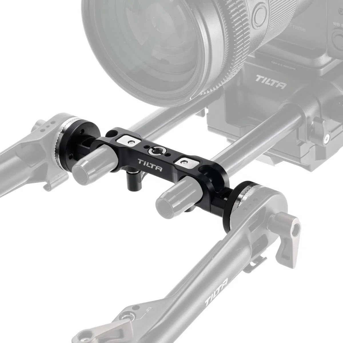 TILTA Adattatore doppia rosetta LWS da 15 mm compatibile con aste LWS da 15 mm con filettatura 3/8 ″-16 con riduttore da 1/4 ″-20 - Nero TA-DRA-15-B