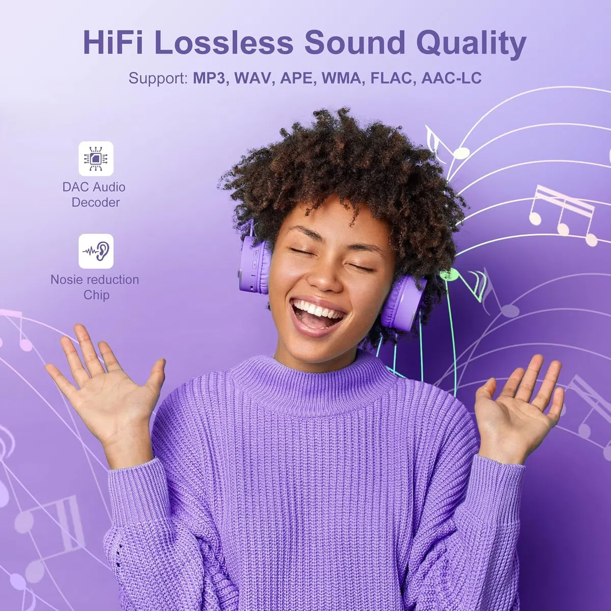 SWOFY Lettore MP3 Bluetooth 5.3, 64 GB HiFi MP3 con altoparlante, registratore radio FM, touchscreen da 2,4 pollici, mini lettore musicale per bambini, supporta fino a 128 GB TF card (viola)