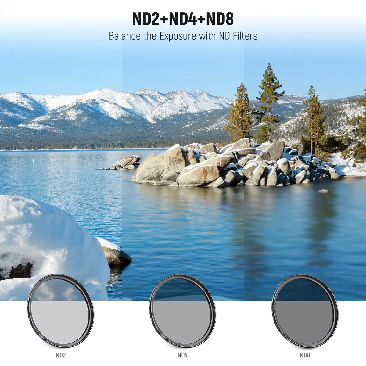NEEWER Kit di filtri e accessori per lenti ND2 ND4 ND8 UV CPL (polarizzazione circolare) da 77 mm con copriobiettivo, paraluce a tulipano, paraluce in pieghevole, custodia per filtro, laccio di