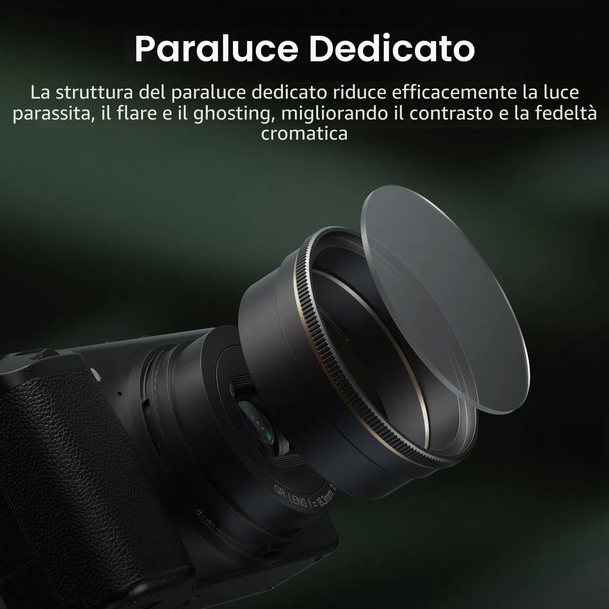 SMALLRIG Filtro UV e paraluce tutto in uno per RICOH GR IV GRIV con cappuccio protettivo in silicone, paraluce dedicato per ridurre la luce diffusa, rivestimenti multistrato, resistente ai graffi