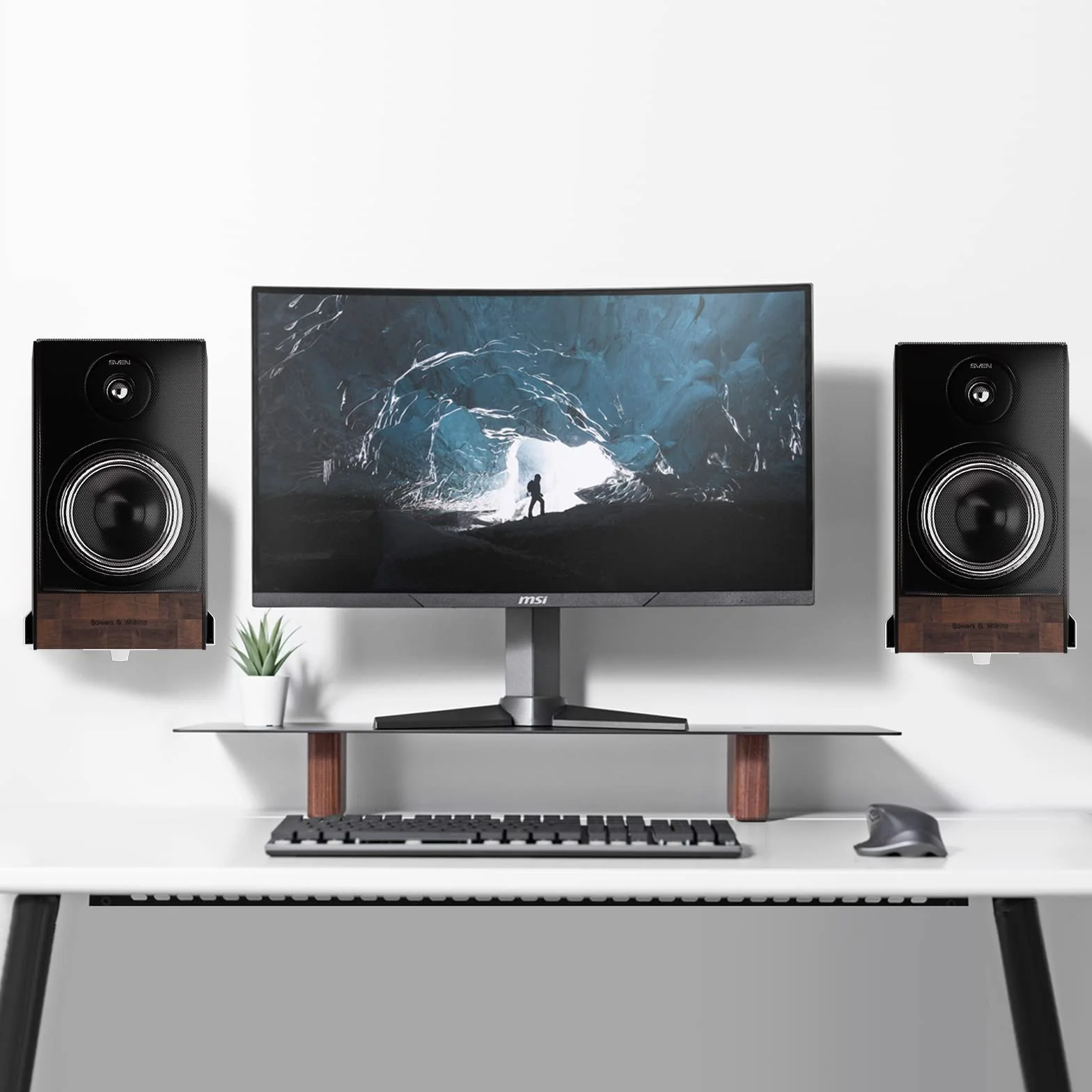 Suptek 2 supporti universali per altoparlanti Bose/Edifier/Hivi/JBL/Sony, 25 kg di carico, inclinazione e rotazione - SPM201 W